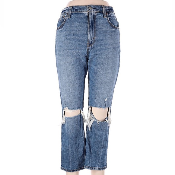 Abercrombie and Fitch Ankle Straight High Rise Jeans -Size 6/28 Extra Short - Picture 1 of 2